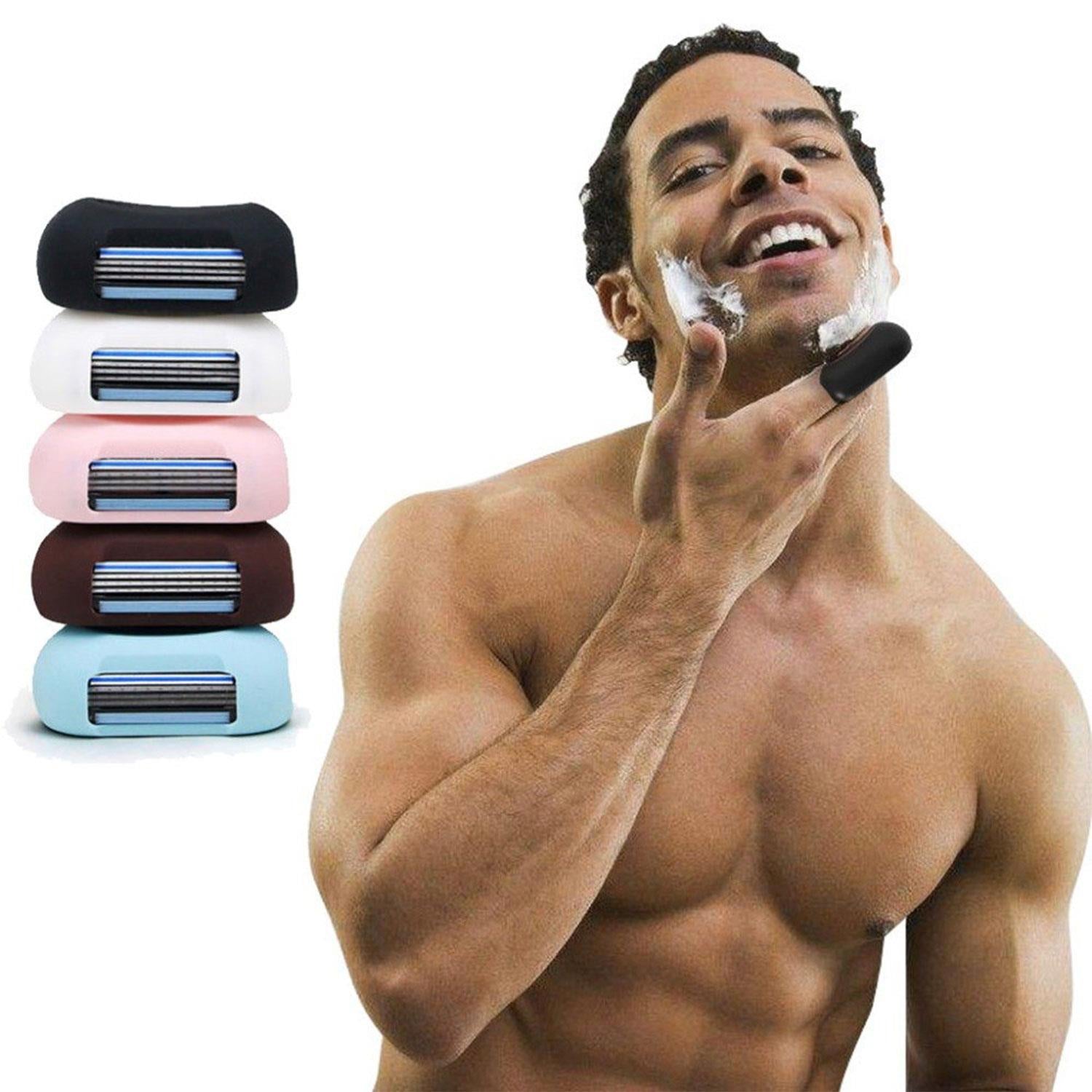 2-in-1 Finger Shaver Mini Razor Travel Portable Toothbrush Cover | Black