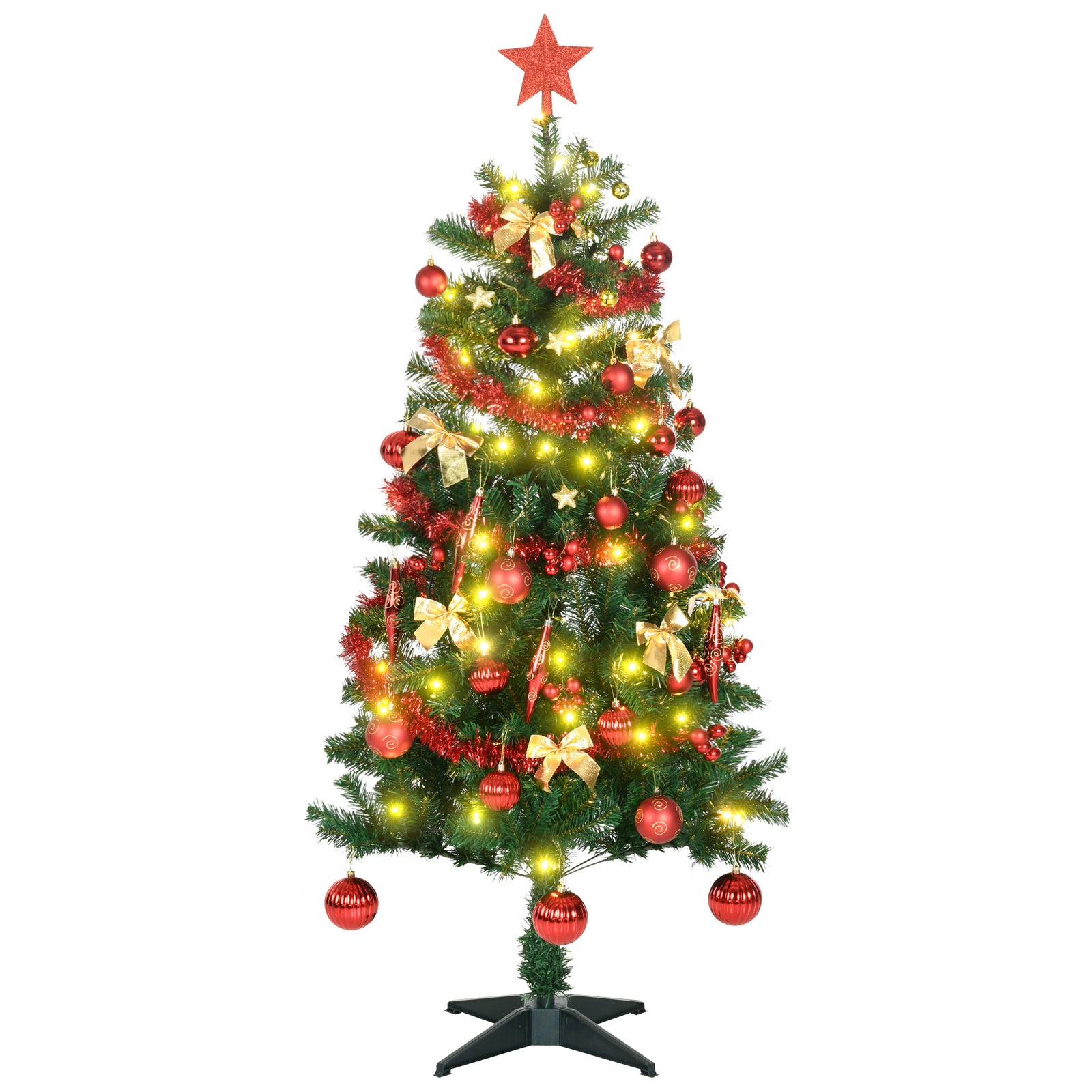 5/6ft Decorated Christmas Tree, Led, Auto Open | 5ft | Green
