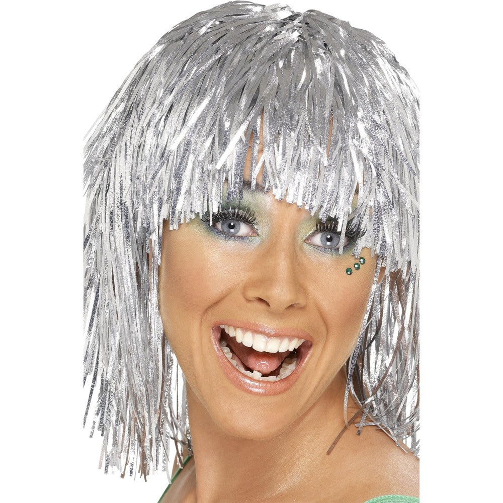Cyber Tinsel Wig | Silver