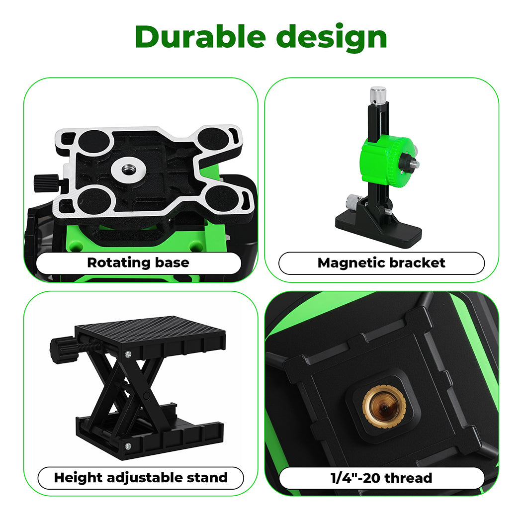 Laser Level 4d 16 Line 360° Green Self -leveling With Remote Tripod | Green