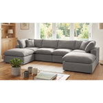 Cotleigh 6-piece U-shaped Modular Corner Sofa | Grey