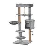 Cat Tree Climbing Kitten Activity Center 48 X 48 X 120cm Light Grey