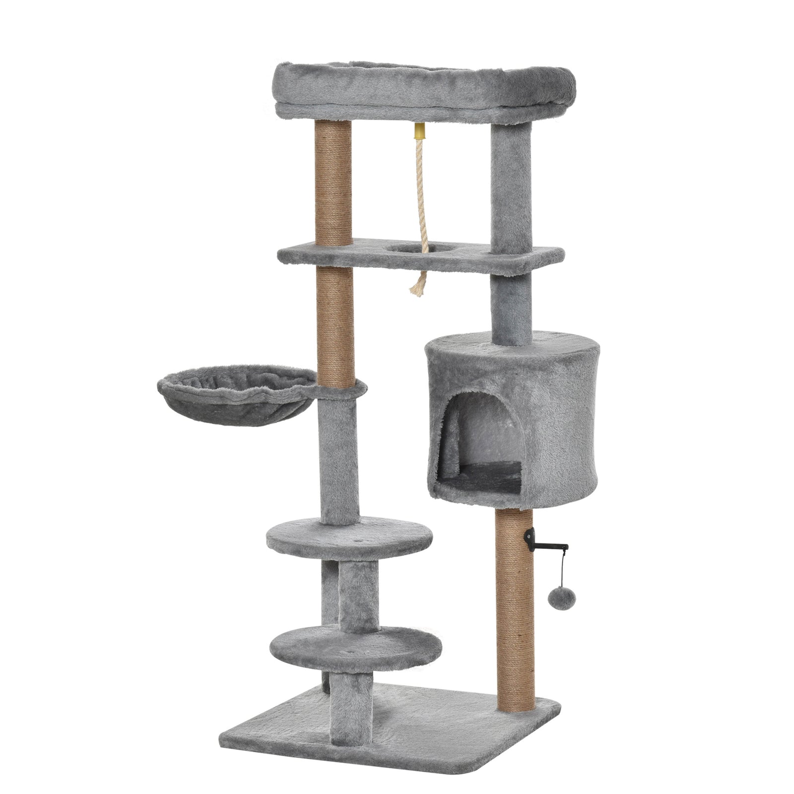Cat Tree Climbing Kitten Activity Center 48 X 48 X 120cm Light Grey