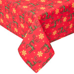 Red Reindeer 100% Cotton Round Christmas Tablecloth 178 Cm