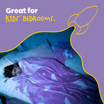 Wicked Gizmos Pink Glow In The Dark Blanket With Luminous Moon And Stars