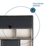 Fineway 6 Compartment Leather Valet Tray Men’s Dresser Storage Organiser