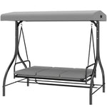 3 Seater Canopy Swing Chair Porch Hammock Bed | Light Grey