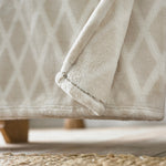 Ravenshead Printed Heavyweight Supersoft Fleece Throw | 150cm x 180cm | Beige