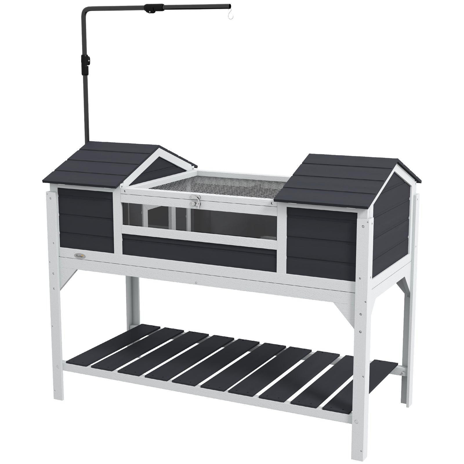Tortoise House W/ Adjustable Lamp Holder, Openable Lid, Dual Main Houses