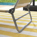 Set Of 2 Outdoor Foldable Loungers W/ Adjustable Back | Brown