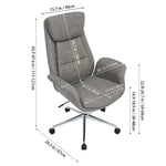 Adjustable High Back Pu Office Chair With Armrests | Grey