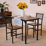 Retro Dining Table Set With 2 Chairs | Brown