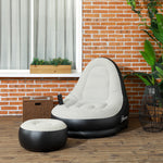 Inflatable Sofa Chair And Foot Stool For Gaming | Gray