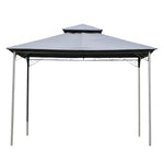 Outdoor Gazebo Steel Canopy Tent Pavilion 2-tier Roof Top