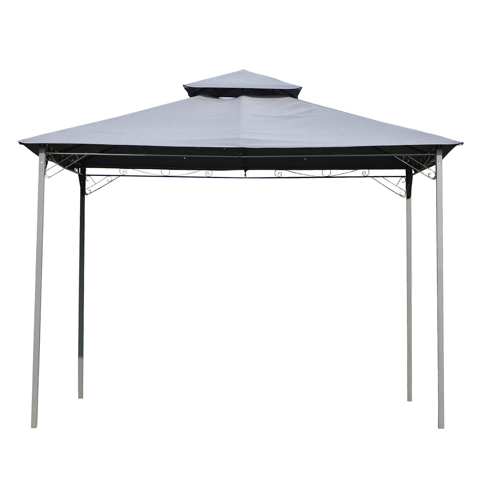 Outdoor Gazebo Steel Canopy Tent Pavilion 2-tier Roof Top