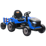Ride On Tractor And Trailer, 12v Electric Ride On Tractor | Blue