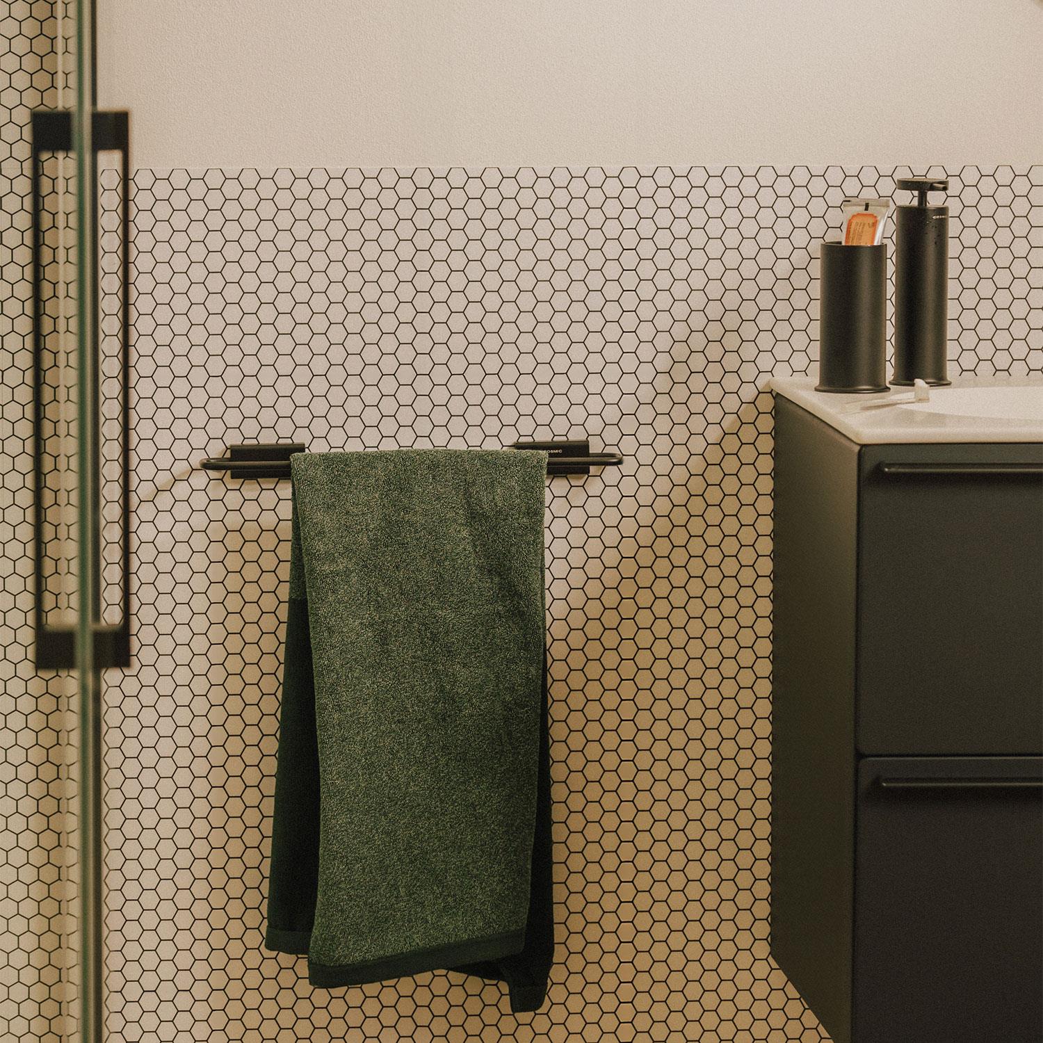 Towel Rail, 40cm, Screw-in Or Self-adhesive, Matt Black, Next Collection