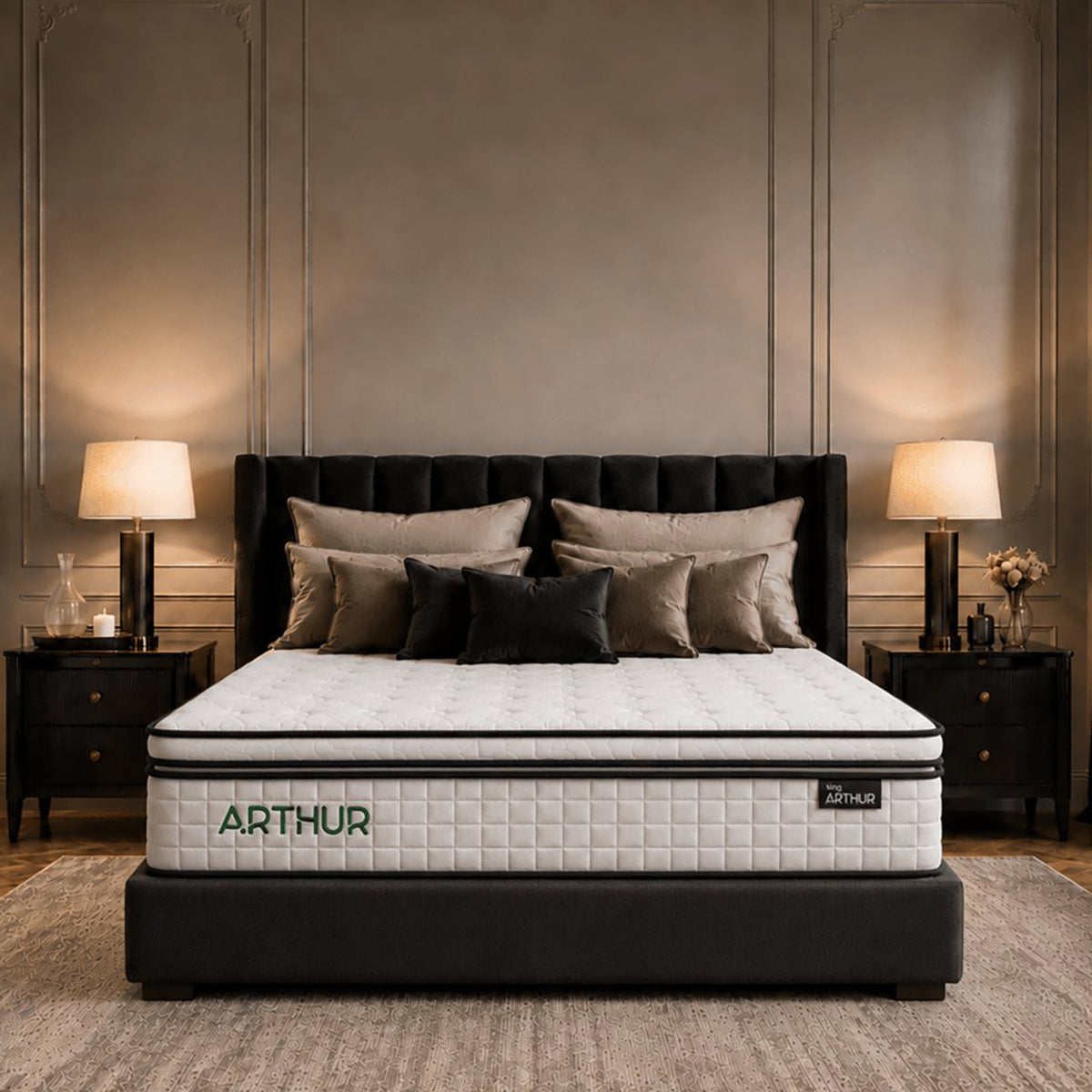 King Arthur 2000 Memory Hybrid Pillow Top | European Single | All White