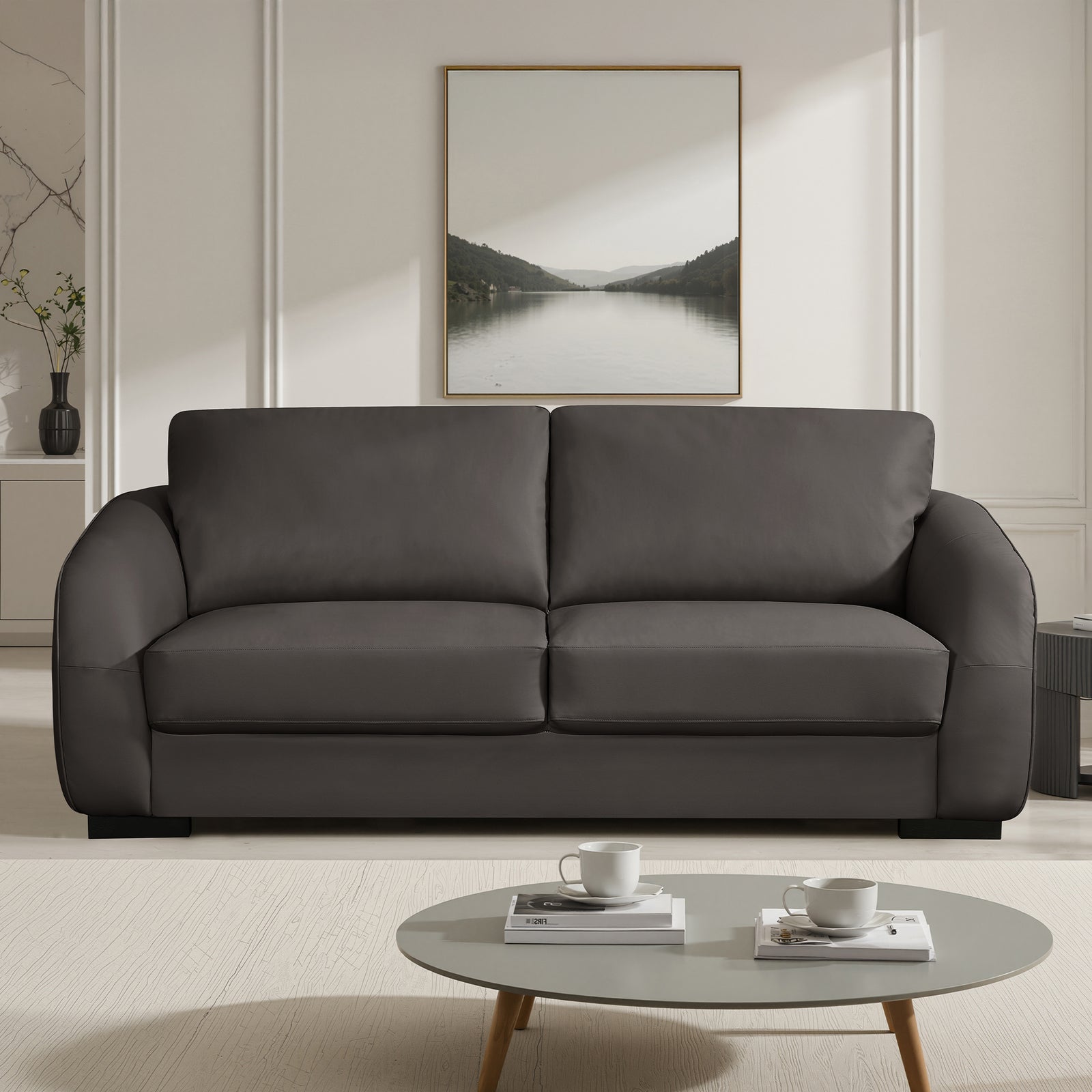 Brandon Bonded Leather 3 Seat Sofa | Brown
