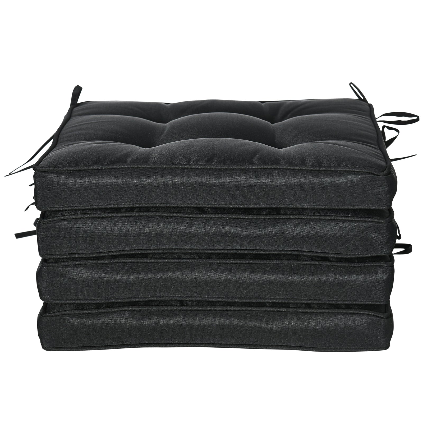 42 X 42cm Replacement Garden Seat Cushion Pad With Ties | Black