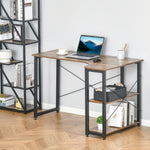 L Shaped Desk, 2 Shelves, Steel Frame