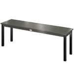 Outsunny Metal Garden Bench Loveseat With Wood-effect Slatted Seat, Grey