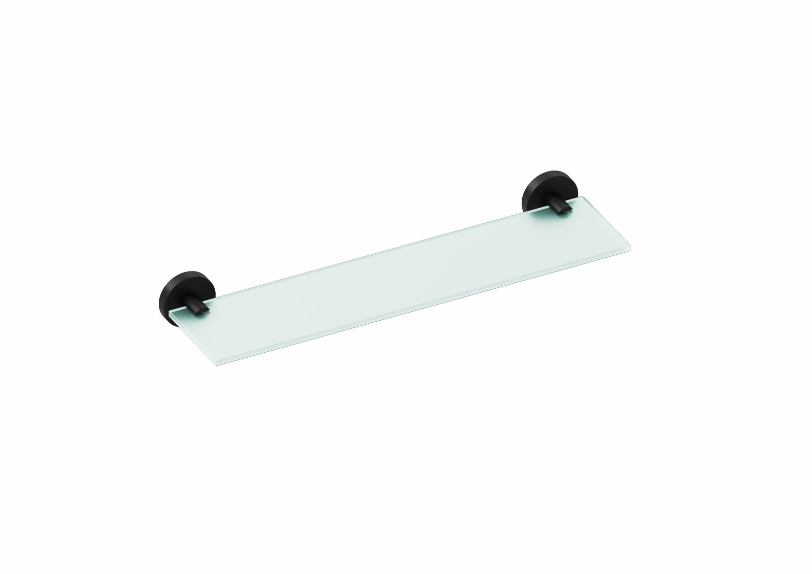 Bathroom Shelf, Bathroom Organizer, Glass, Matt Black, Start Collection