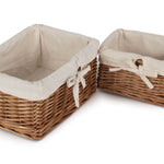 Wicker Set Of 2 Autumn Double Steamed Willow Tray With Lining