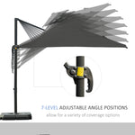 2.7x2.7m Cantilever Parasol W/ Base & Cover | Dark Grey