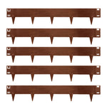Metal Lawn Edging Garden Border - 5 Pieces | 5m | Rust