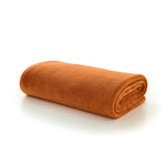 Snuggle Touch Solid Colour Fleece Throw – 140x180cm – Super Soft Plain Blanket | 140cm x 180cm | Orange