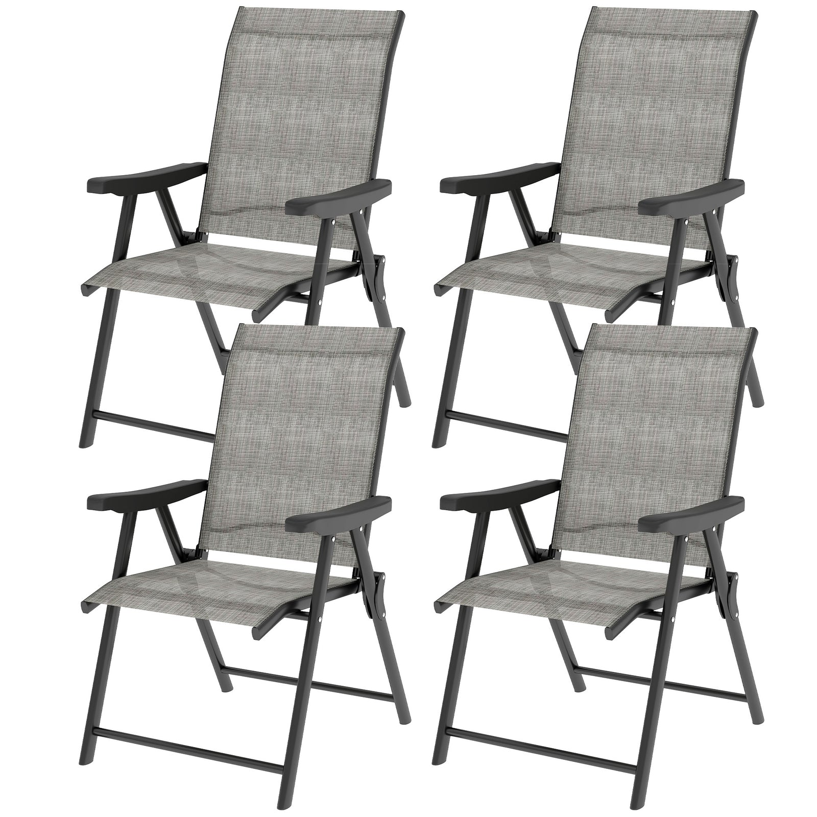 Folding Chair W/ Breathable Mesh Fabric Seat | Set-of-4
