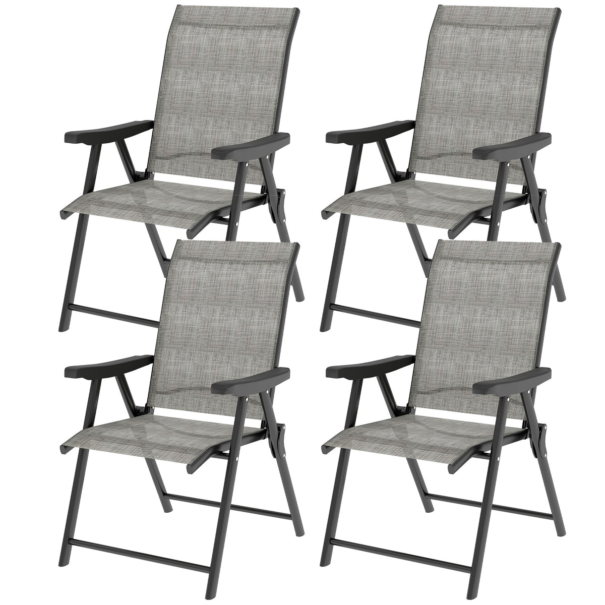 Folding Chair W/ Breathable Mesh Fabric Seat | Set of 4