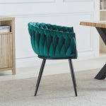 Set Of 2 Baiano Fabric Dining Chairs | Green