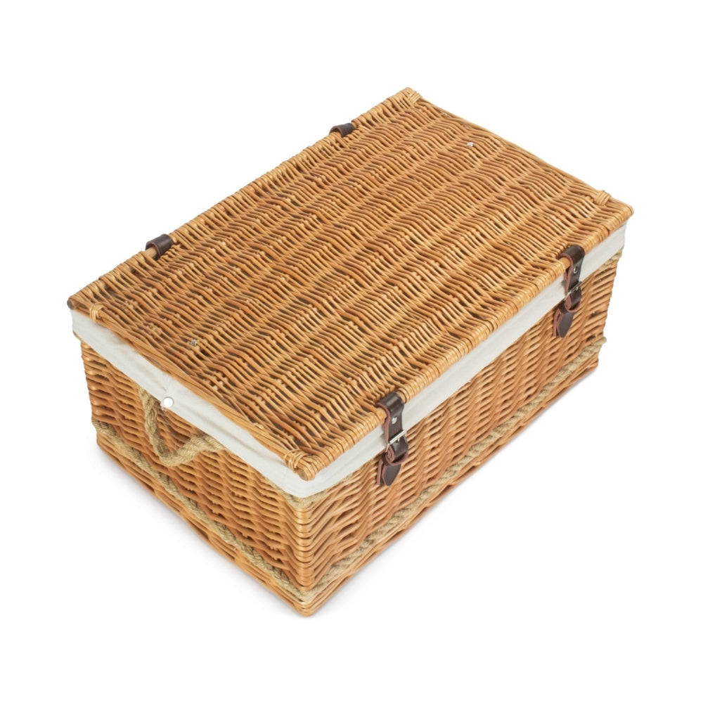 Wicker 62cm Rope Handled Picnic Basket | White