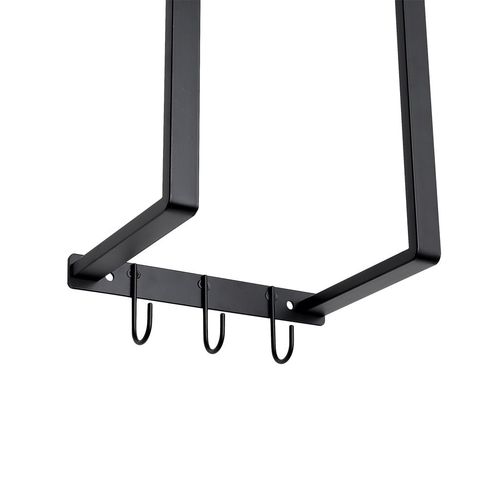 Modern Carbon Steel Wall Towel Rack With Hooks