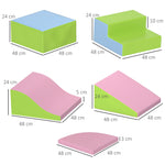 6 Piece Soft Play Equipment For Kids Climb And Crawl | Pink