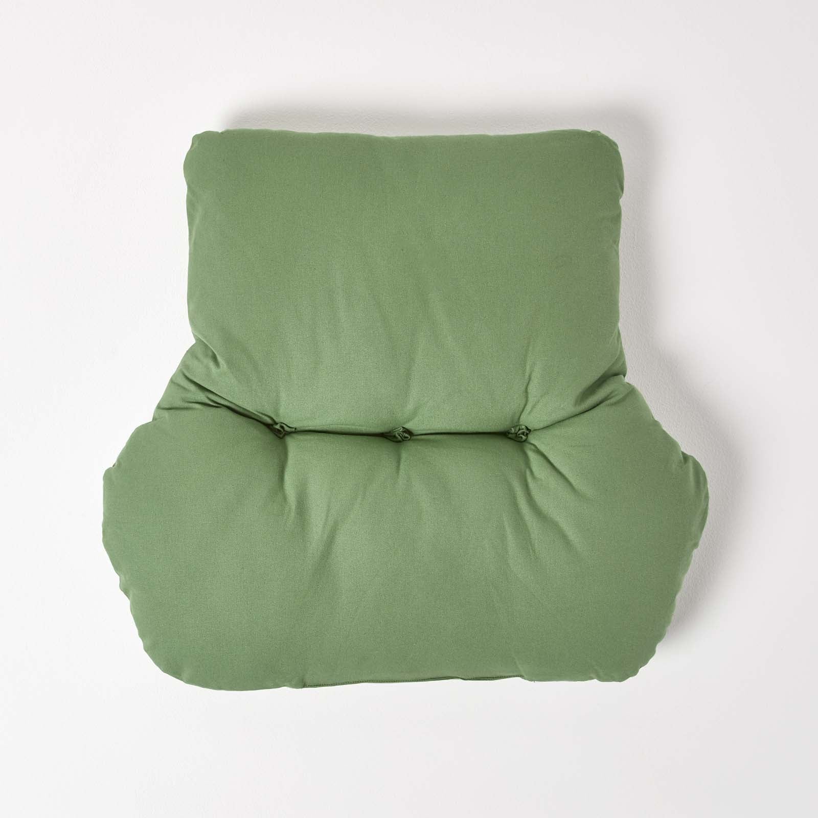 Cotton Back Support Thick Lumbar Cushion | Forest Green