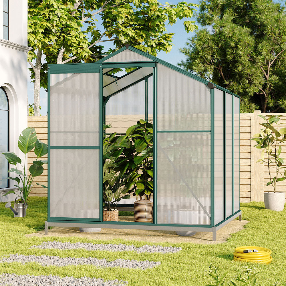 Aluminium Hobby Greenhouse With Base And Openable Window | Medium | Clear
