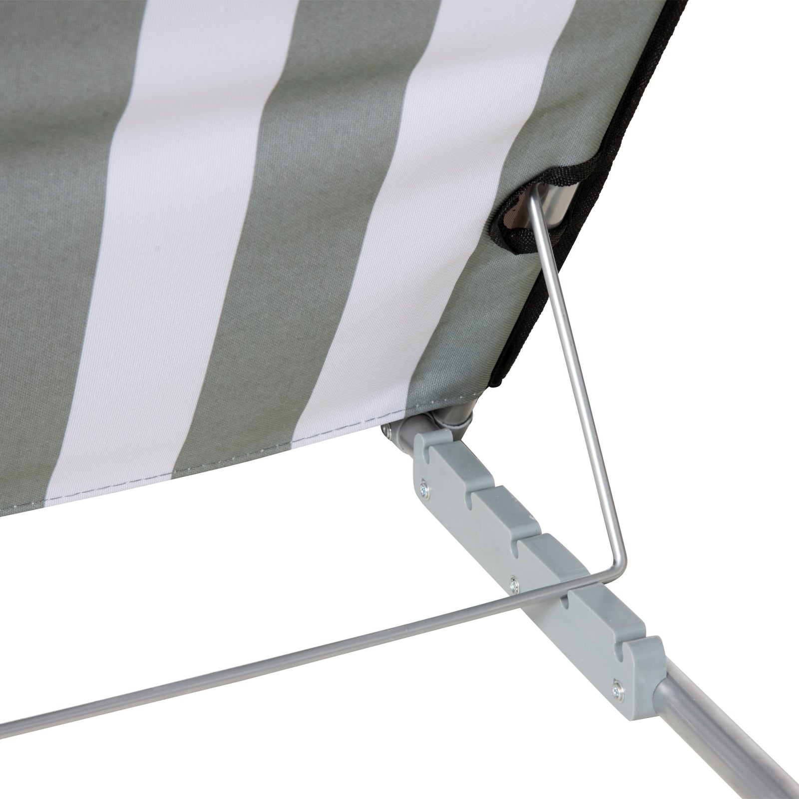2pc Outdoor Beach Mat Steel Reclining Chair Set W/ Pillow | Light Slate Gray
