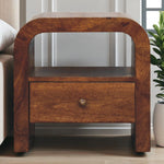 Solid Wood Darcy Chestnut Nightstand, 1 Drawer And Open Shelf, Dark Brown | Dark Brown