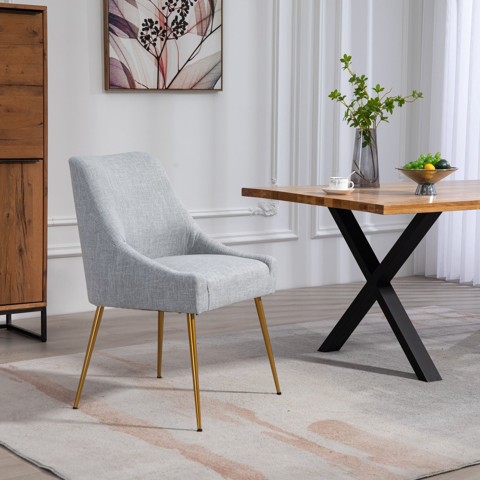 Set Of 2 Lograto Fabric Dining Chairs