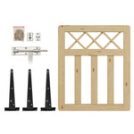 76m W X 90cm H Outdoor Cross Top Wooden Garden Gate Pedestrian Fence Yard Door