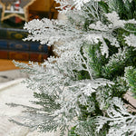 6/7ft Snow Flocked Artificial Christmas Tree Pencil Shape | 7ft | Green