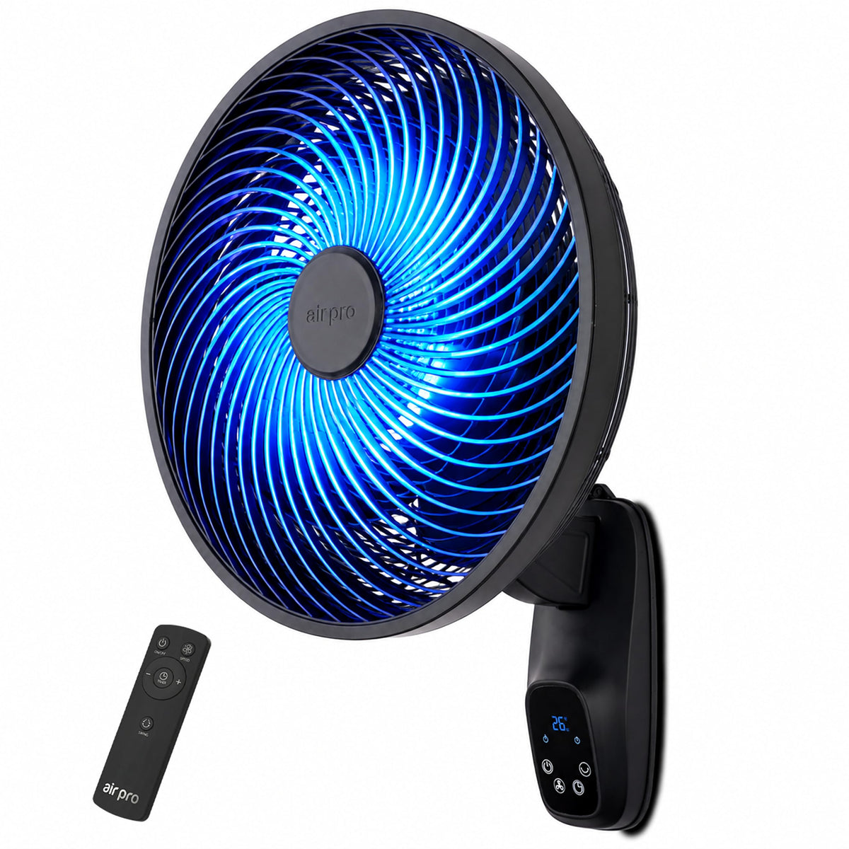 Air Pro Air Pro 16in Wall Fan With Adjustable Tilt And 3 Speeds - Black