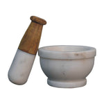 Marble Pestle & Mortar | Large | Brown & White