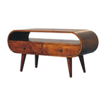 Solid Wood Chestnut Circular Tv Stand