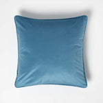 Filled Velvet Cushion With Piped Edge 46 X 46 Cm | 45cm x 45cm | Turquoise