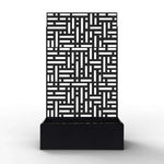 Metal Black Outdoor Privacy Screen With Plant Pot Geometric Garden Divider