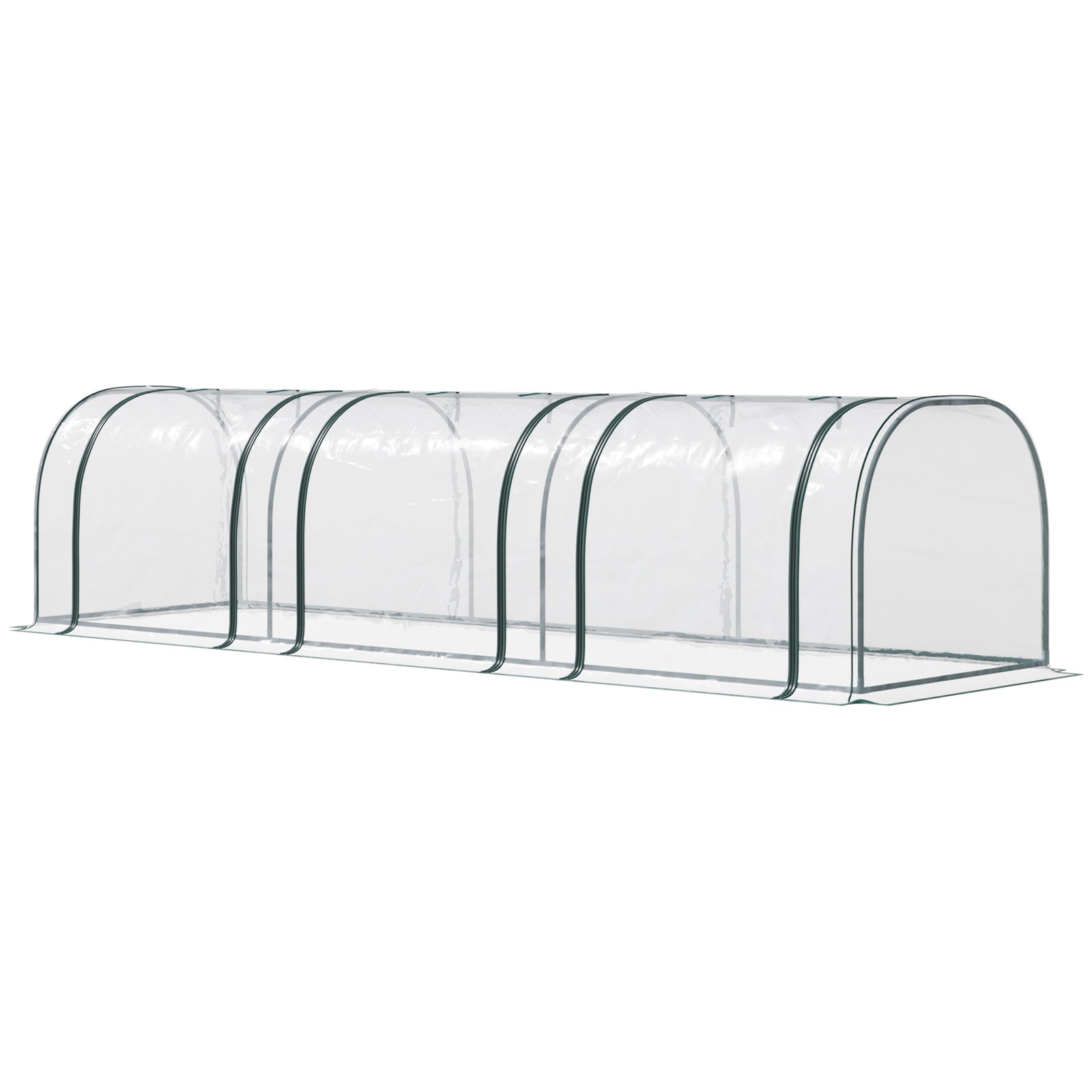 Green Tunnel Greenhouse With Zipped Doors